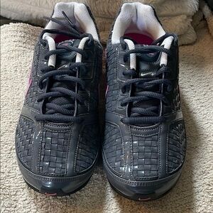 Nike Shox Charcoal and Pink Woven Sneakers